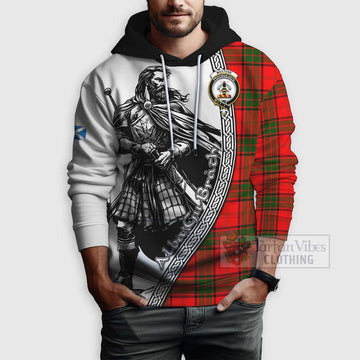 Maxtone Tartan Clan Crest Hoodie with Highlander Warrior Celtic Style - Tartan Vibes Clothing