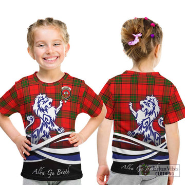 Maxtone Tartan Kid T-Shirt with Alba Gu Brath Regal Lion Emblem - Tartan Vibes Clothing