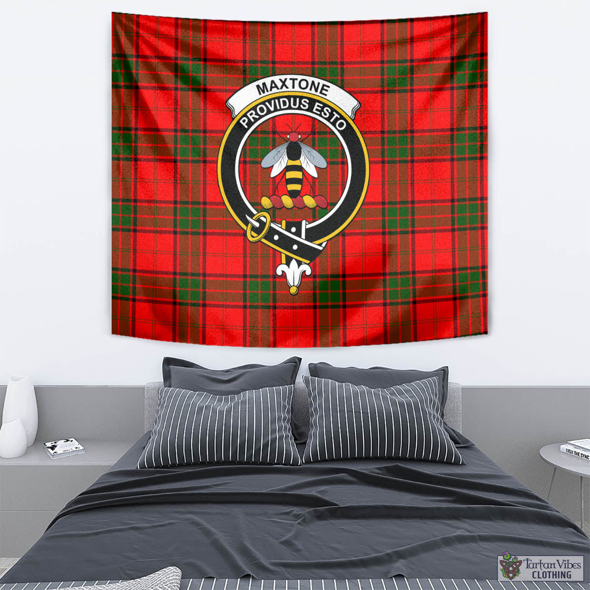 Maxtone Tartan Tapestry Wall Hanging and Home Decor for Room with Family Crest - Tartan Vibes Clothing