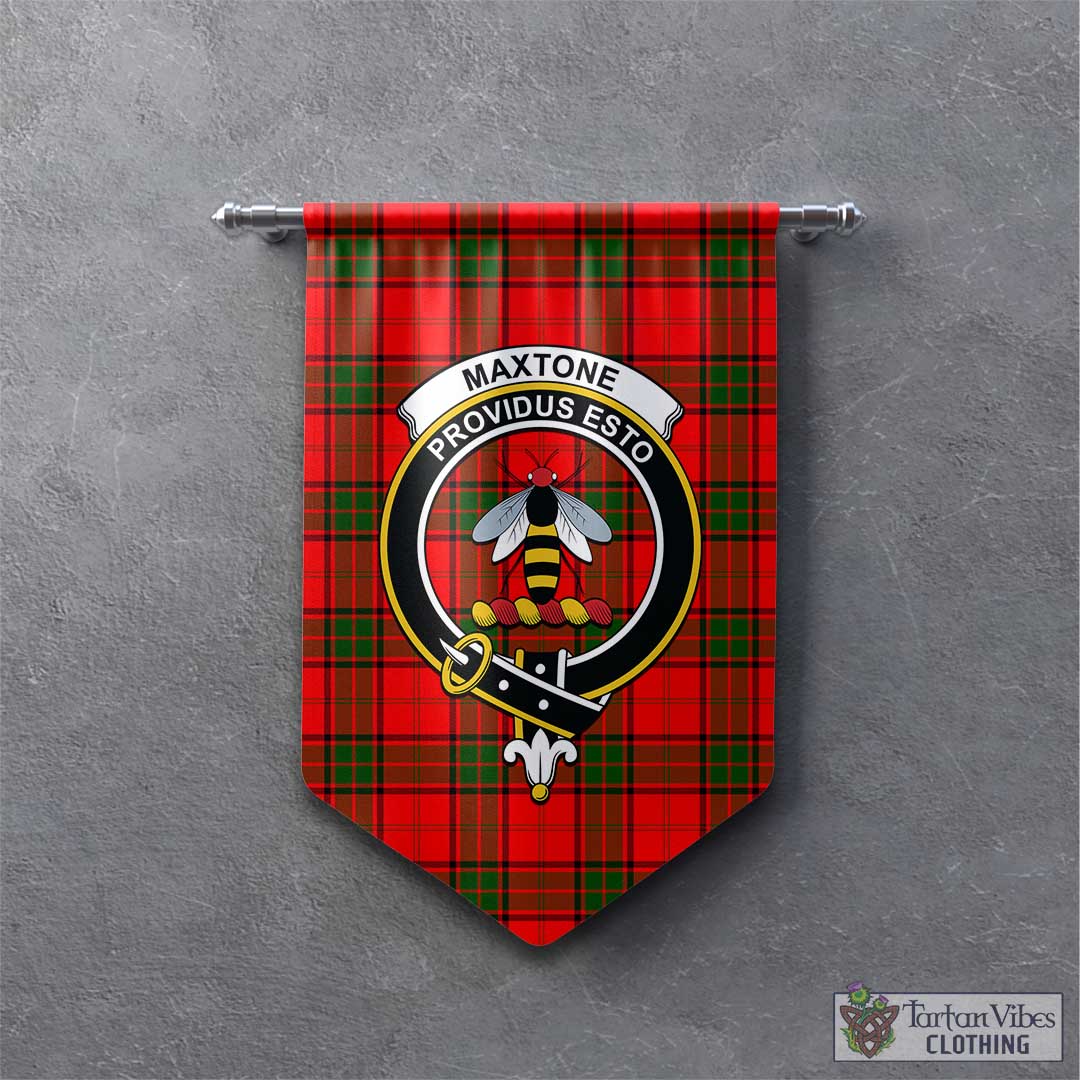 Maxtone Tartan Gonfalon, Tartan Banner with Family Crest - Tartan Vibes Clothing