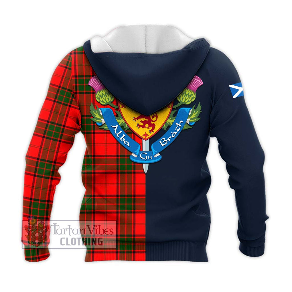 Maxtone Tartan Knitted Hoodie Alba with Scottish Lion Royal Arm Half Style - Tartan Vibes Clothing