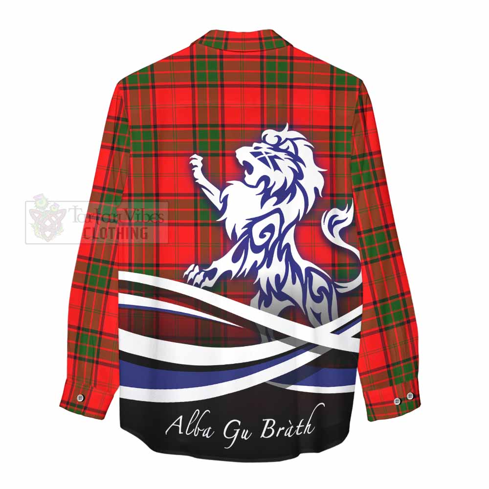 Maxtone Tartan Women's Casual Shirt with Alba Gu Brath Regal Lion Emblem - Tartan Vibes Clothing