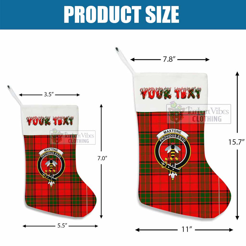 Maxtone Tartan Family Crest Christmas Stocking with Personalized Text - Tartan Vibes Clothing