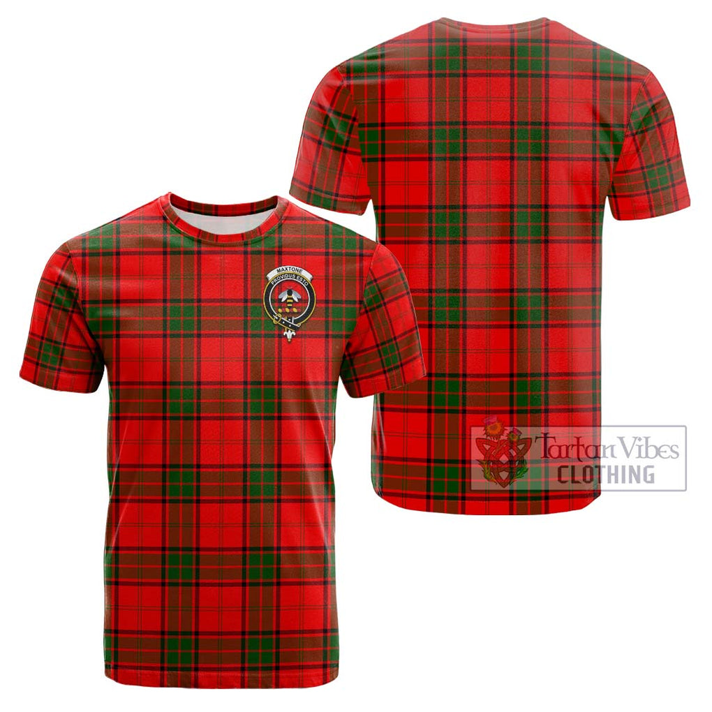 Maxtone Tartan Cotton T-Shirt with Family Crest - Tartan Vibes Clothing