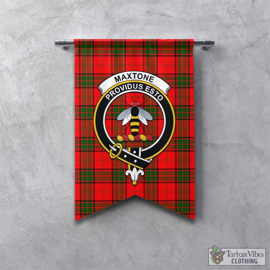 Maxtone Tartan Gonfalon, Tartan Banner with Family Crest - Tartan Vibes Clothing