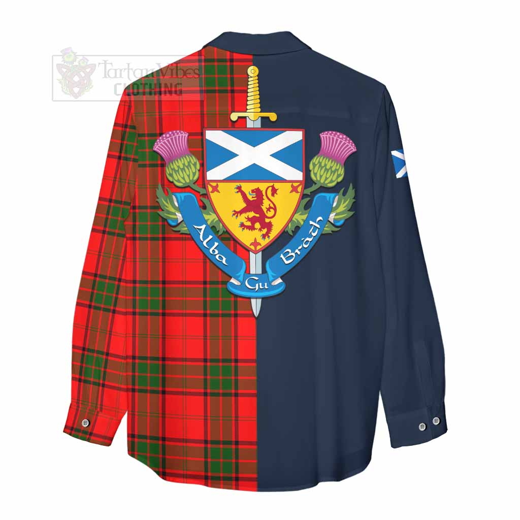 Maxtone Tartan Women's Casual Shirt Alba with Scottish Lion Royal Arm Half Style - Tartan Vibes Clothing