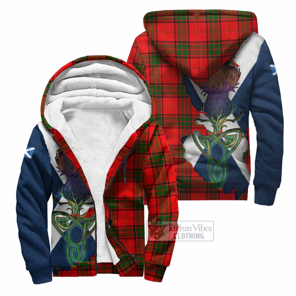 Tartan Vibes Clothing Maxtone Tartan Family Crest Sherpa Hoodie Scottish Thistle Celtic Inspired