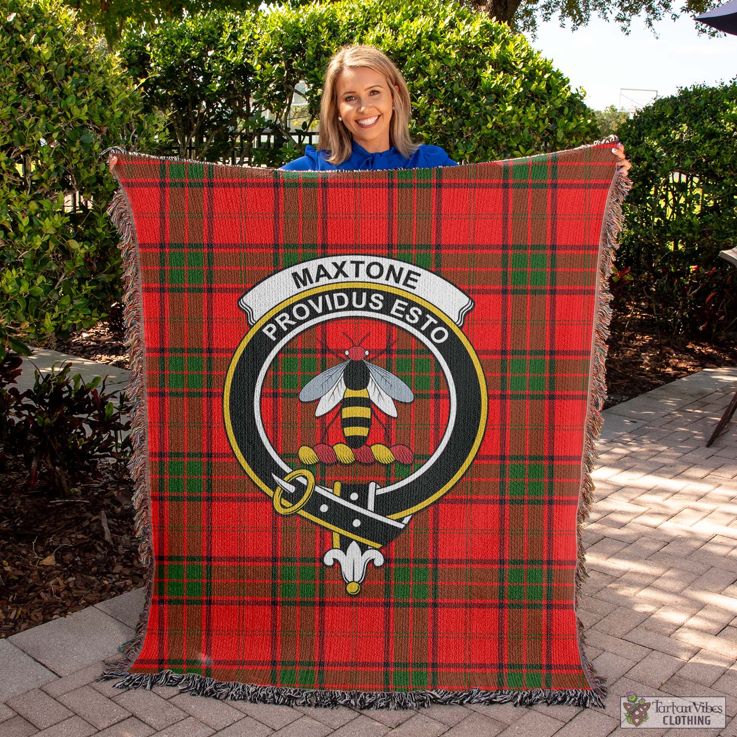 Tartan Vibes Clothing Maxtone Tartan Woven Blanket with Family Crest
