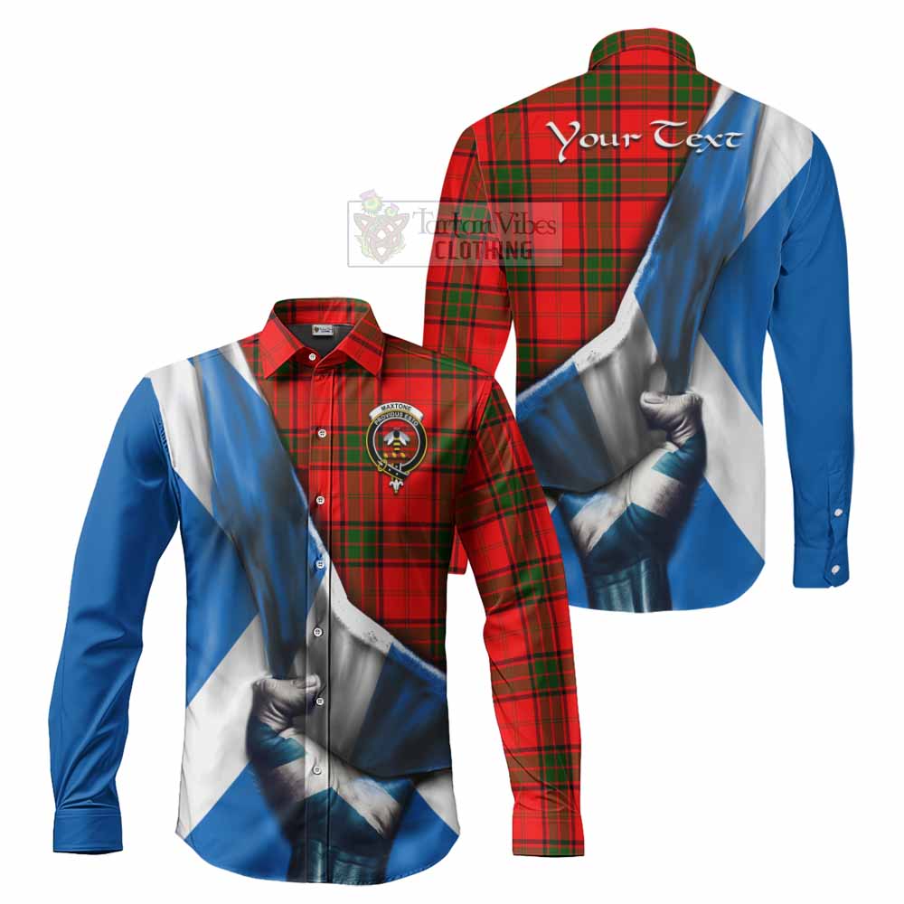 Maxtone Tartan Long Sleeve Button Shirt with Family Crest Scotland Patriotic Style - Tartan Vibes Clothing
