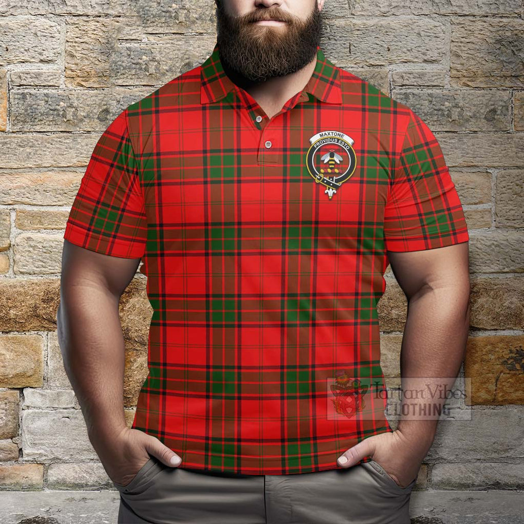 Maxtone Tartan Polo Shirt with Family Crest Celtic Skull Style - Tartan Vibes Clothing