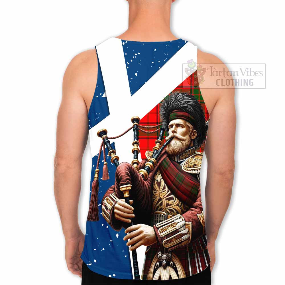 Maxtone Tartan Men's Tank Top with Family Crest Scottish Bagpiper Vibes - Tartan Vibes Clothing