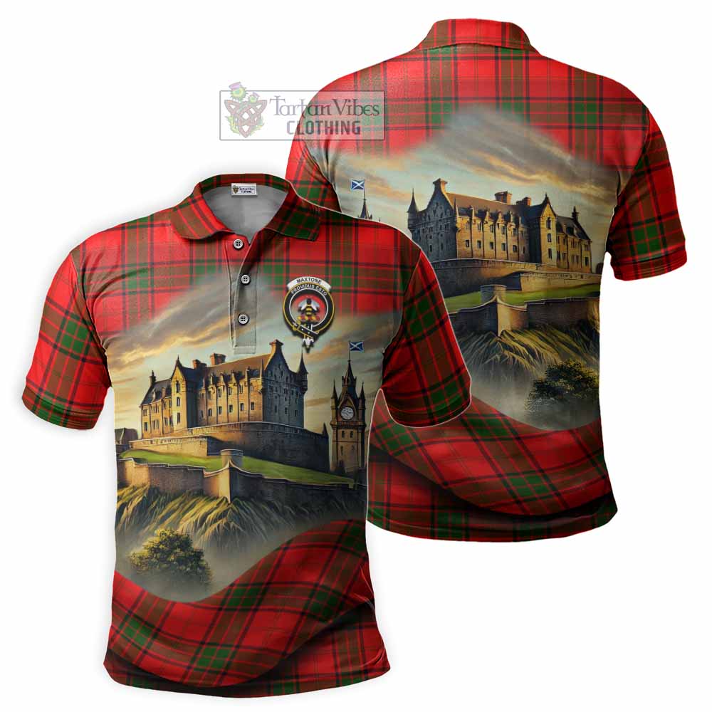 Tartan Vibes Clothing Maxtone Tartan Family Crest Polo Shirt with Scottish Ancient Castle Stype
