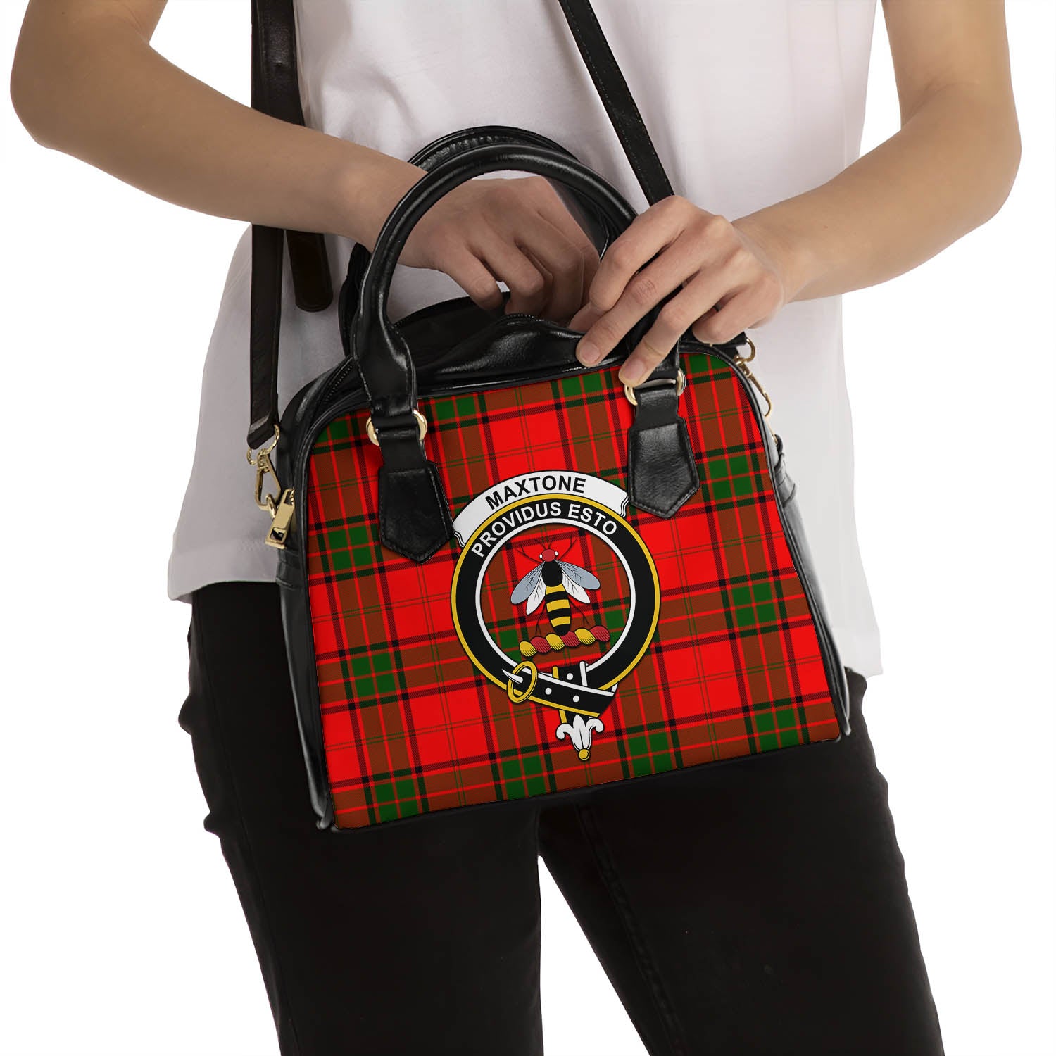 Maxtone Tartan Shoulder Handbags with Family Crest - Tartan Vibes Clothing