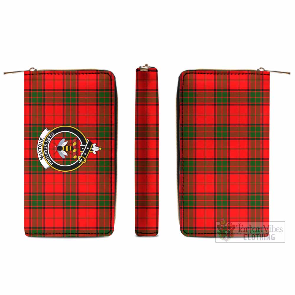 Maxtone Tartan Women's Leather Wallet with Family Crest - Tartan Vibes Clothing
