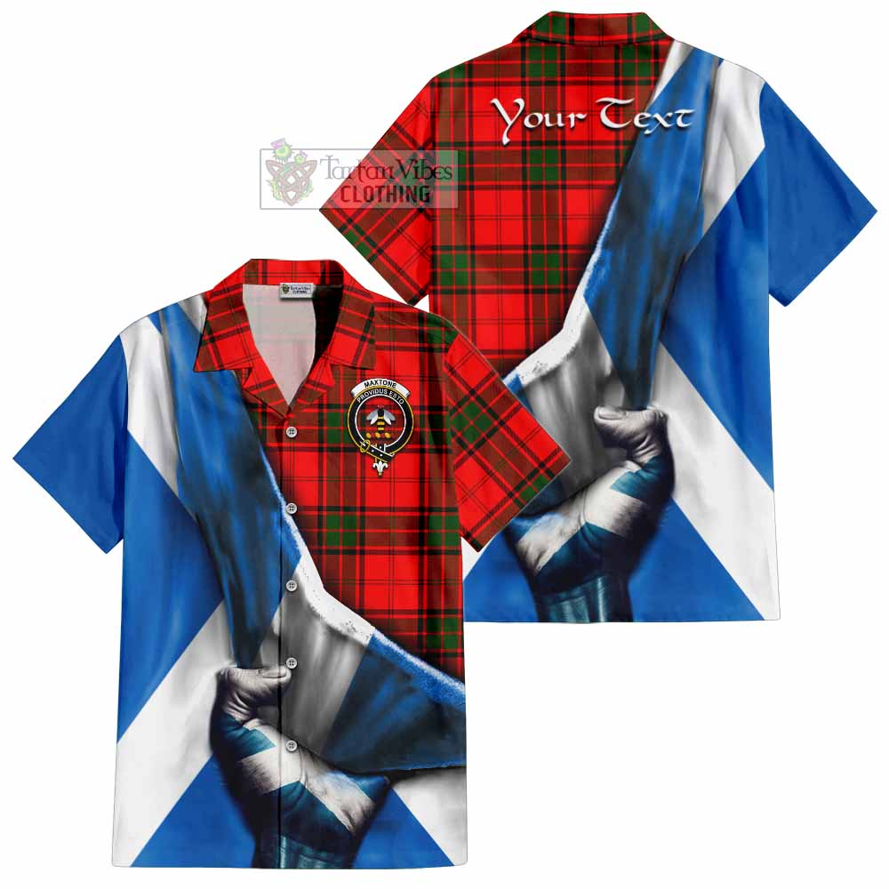 Maxtone Tartan Hawaiian Shirt with Family Crest Scotland Patriotic Style - Tartan Vibes Clothing