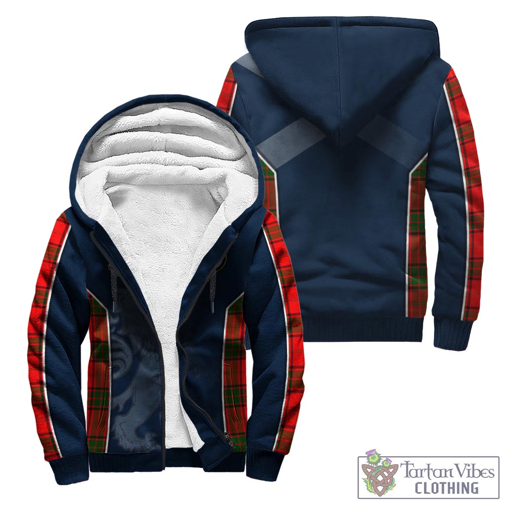 Tartan Vibes Clothing Maxtone Tartan Sherpa Hoodie with Family Crest and Lion Rampant Vibes Sport Style