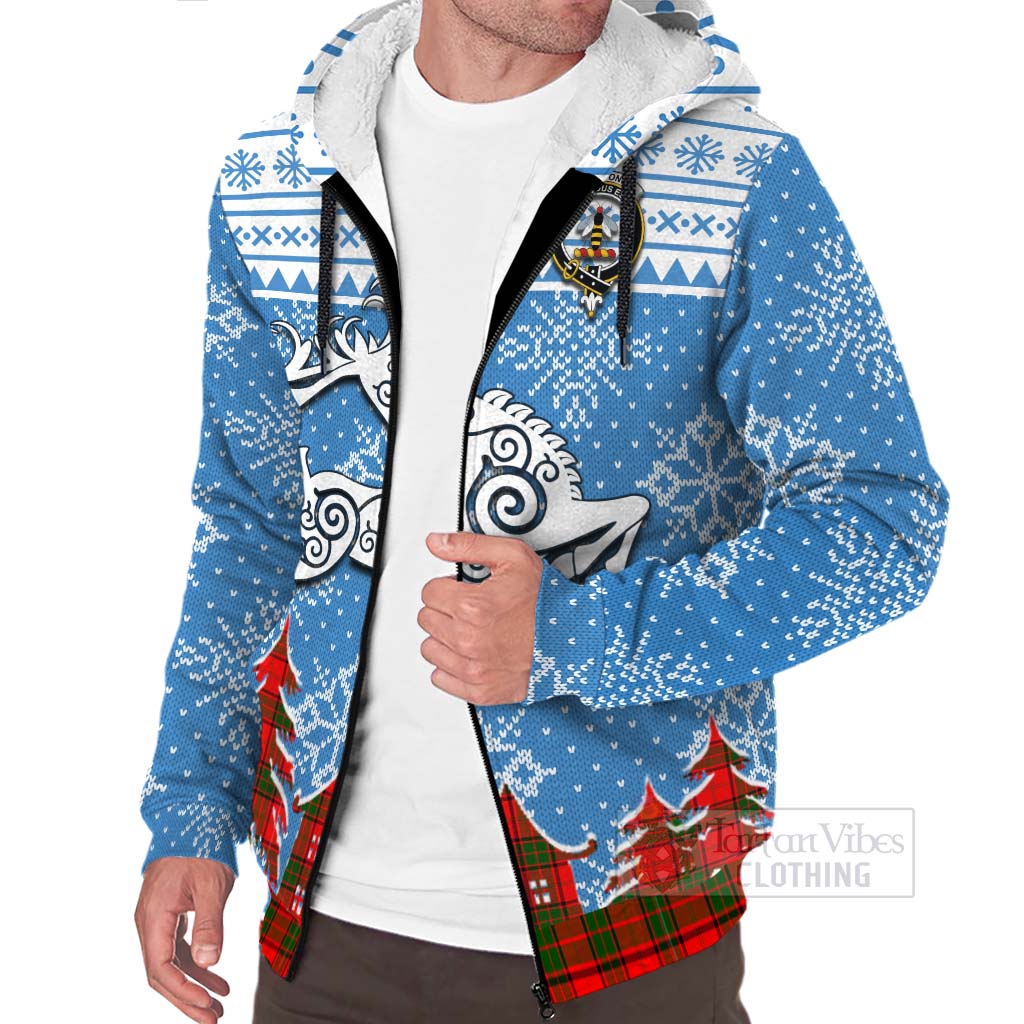 Maxtone Clan Christmas Sherpa Hoodie Celtic Reindeer Style Unisex - Tartan Vibes Clothing