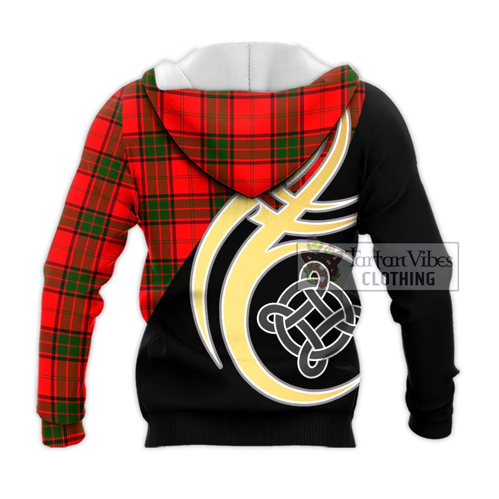 Maxtone Tartan Knitted Hoodie with Family Crest and Celtic Symbol Style - Tartan Vibes Clothing