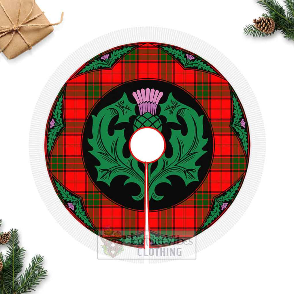 Maxtone Tartan Christmas Tree Skirt Scottish Thistle Style Fringed Tree Skirts - Tartan Vibes Clothing