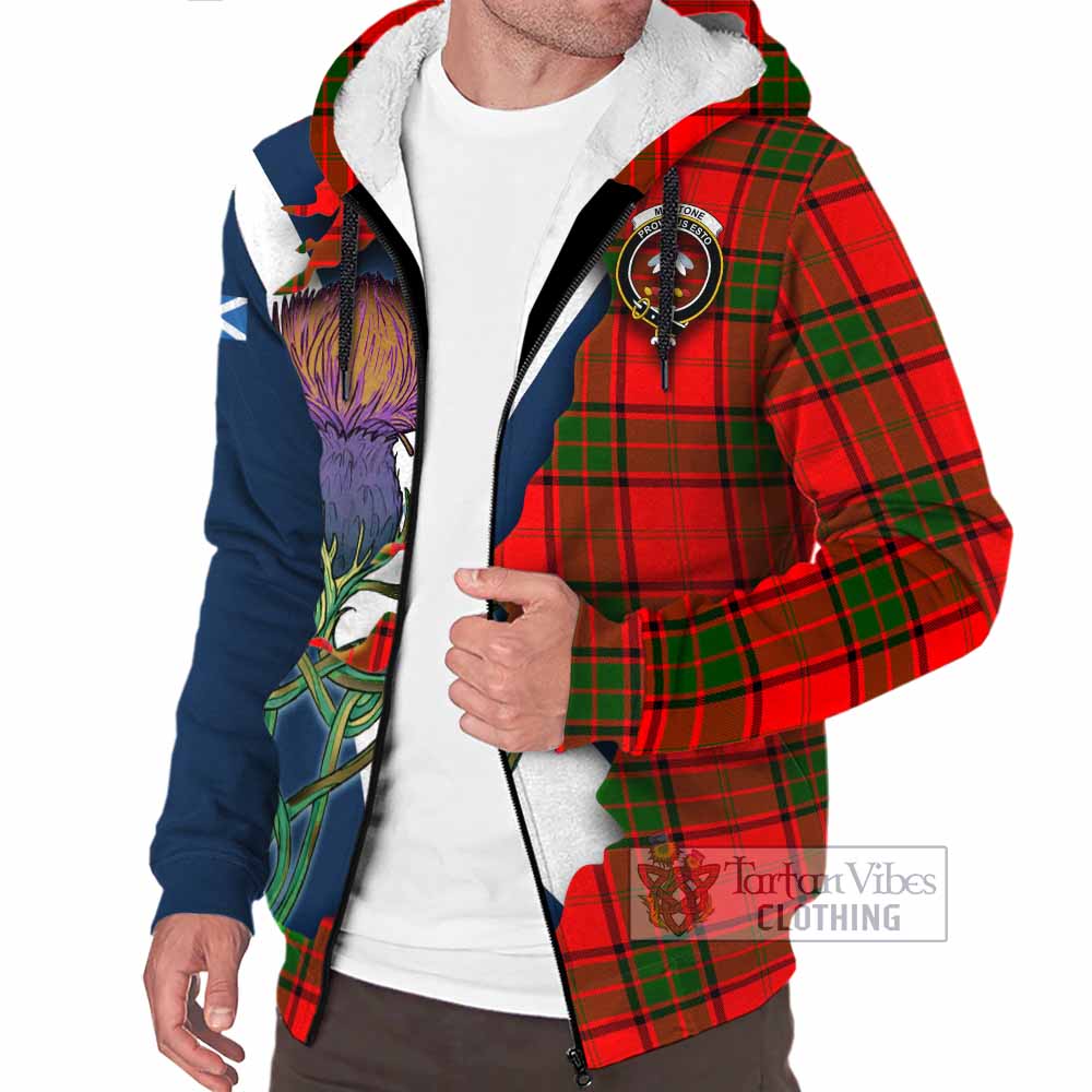 Tartan Vibes Clothing Maxtone Tartan Family Crest Sherpa Hoodie Scottish Thistle Celtic Inspired