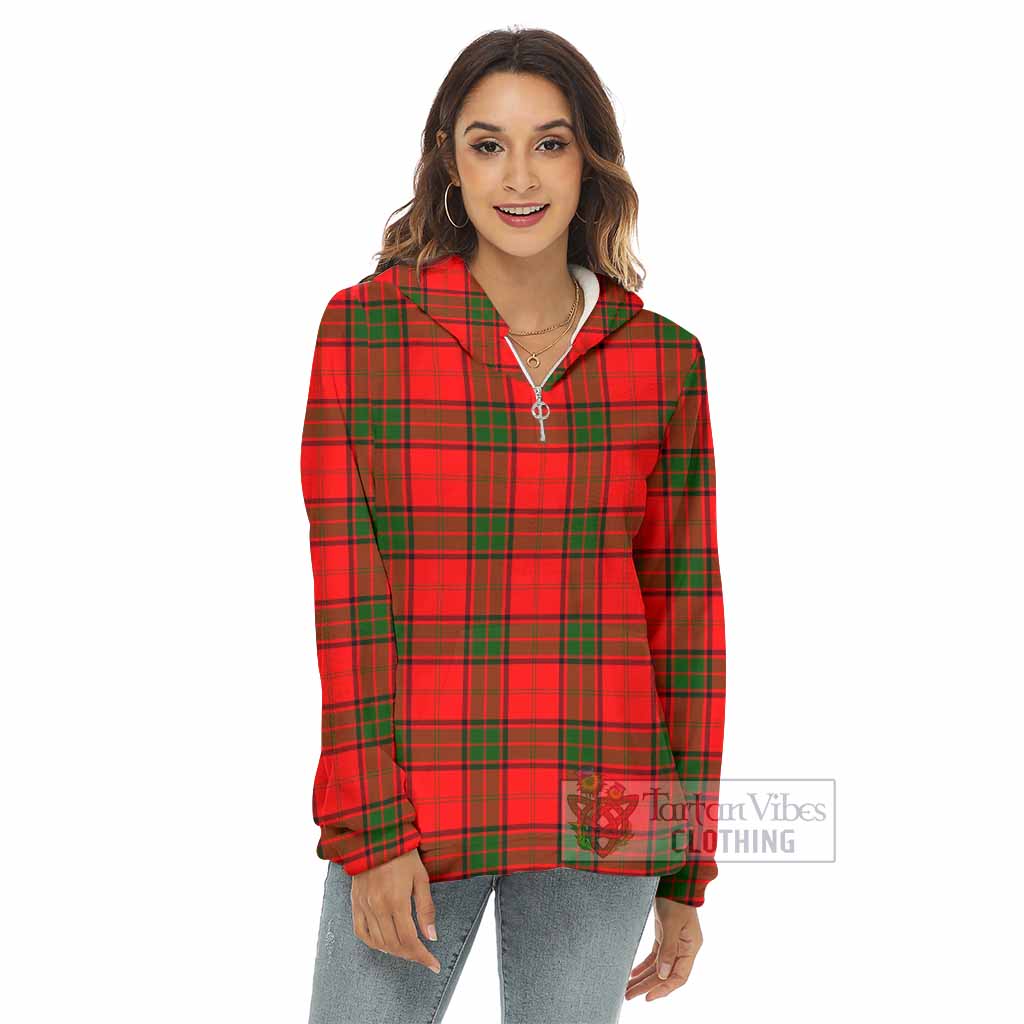 Maxtone Tartan Women's Borg Fleece Hoodie with Half Zip - Tartan Vibes Clothing