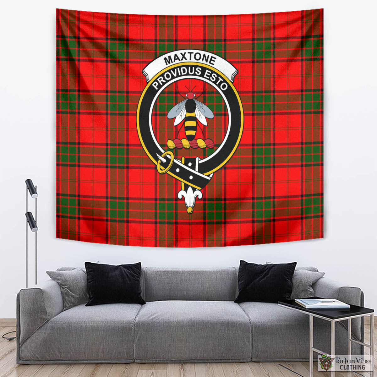Maxtone Tartan Tapestry Wall Hanging and Home Decor for Room with Family Crest - Tartan Vibes Clothing
