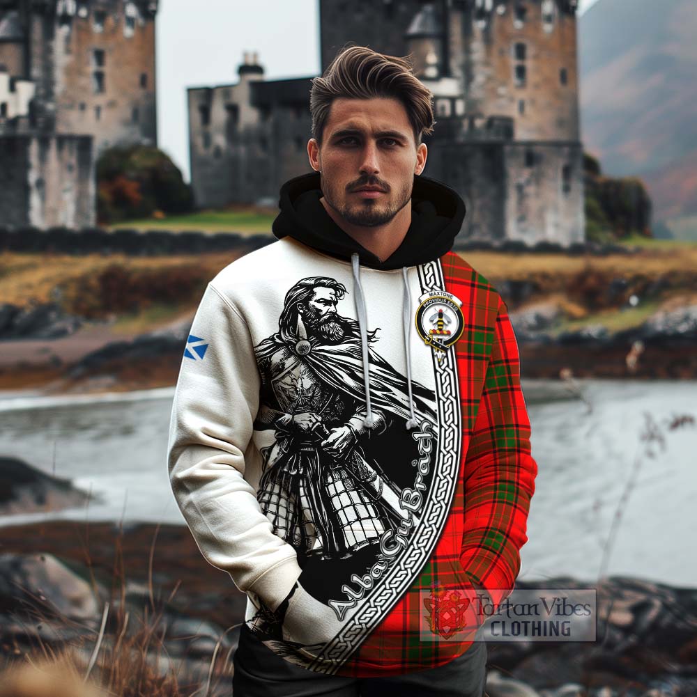 Maxtone Tartan Clan Crest Cotton Hoodie with Highlander Warrior Celtic Style - Tartan Vibes Clothing