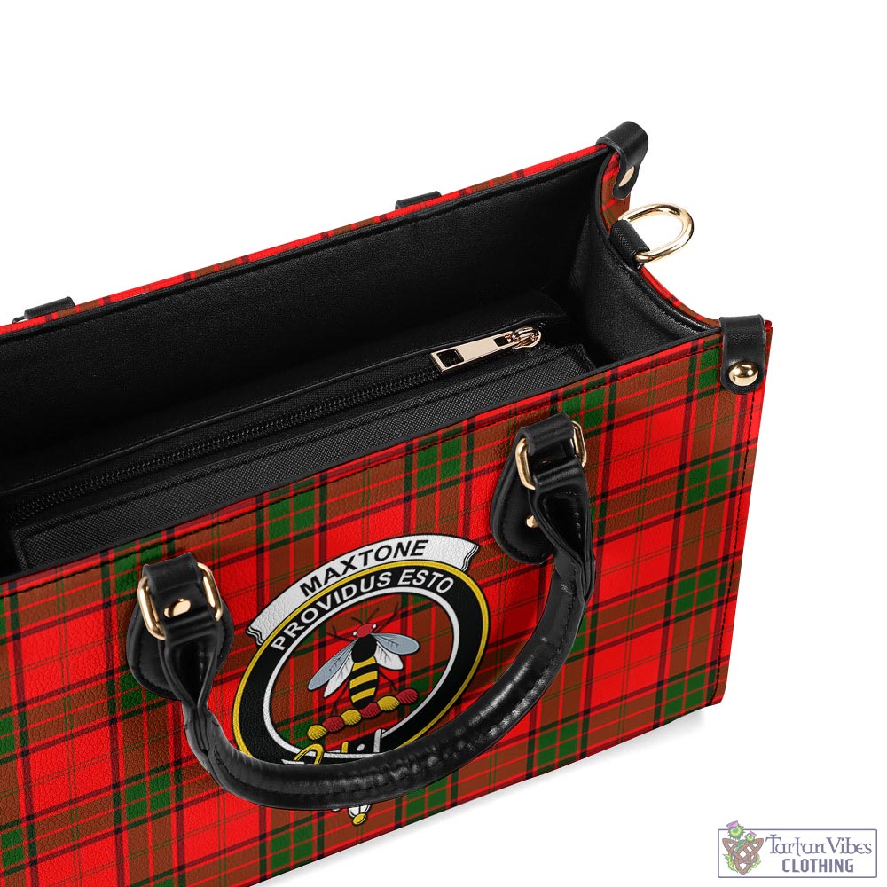 Maxtone Tartan Luxury Leather Handbags with Family Crest - Tartan Vibes Clothing