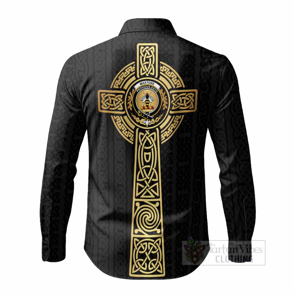 Maxtone Clan Crest Long Sleeve Button Shirts with Celtic Tree of Life Inspired