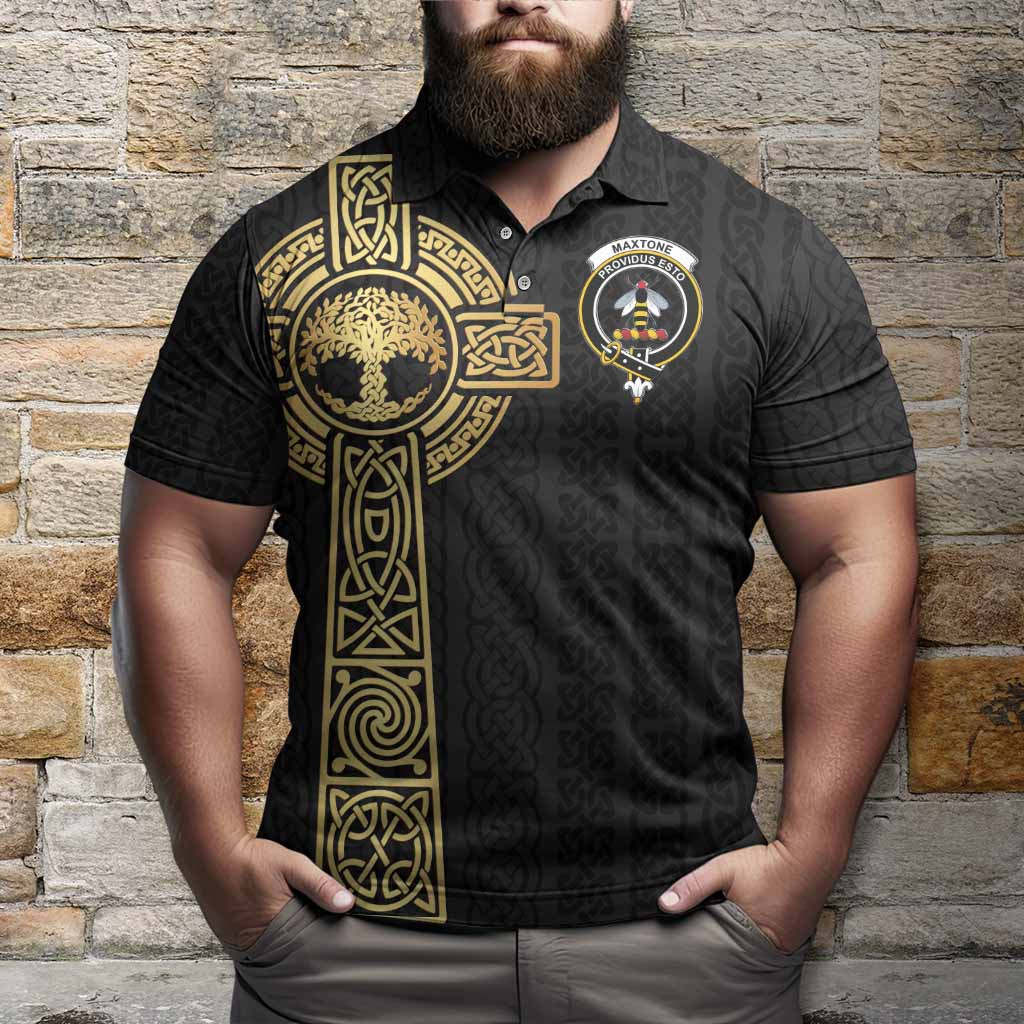 Maxtone Clan Crest Polo Shirt with Celtic Tree of Life Inspired