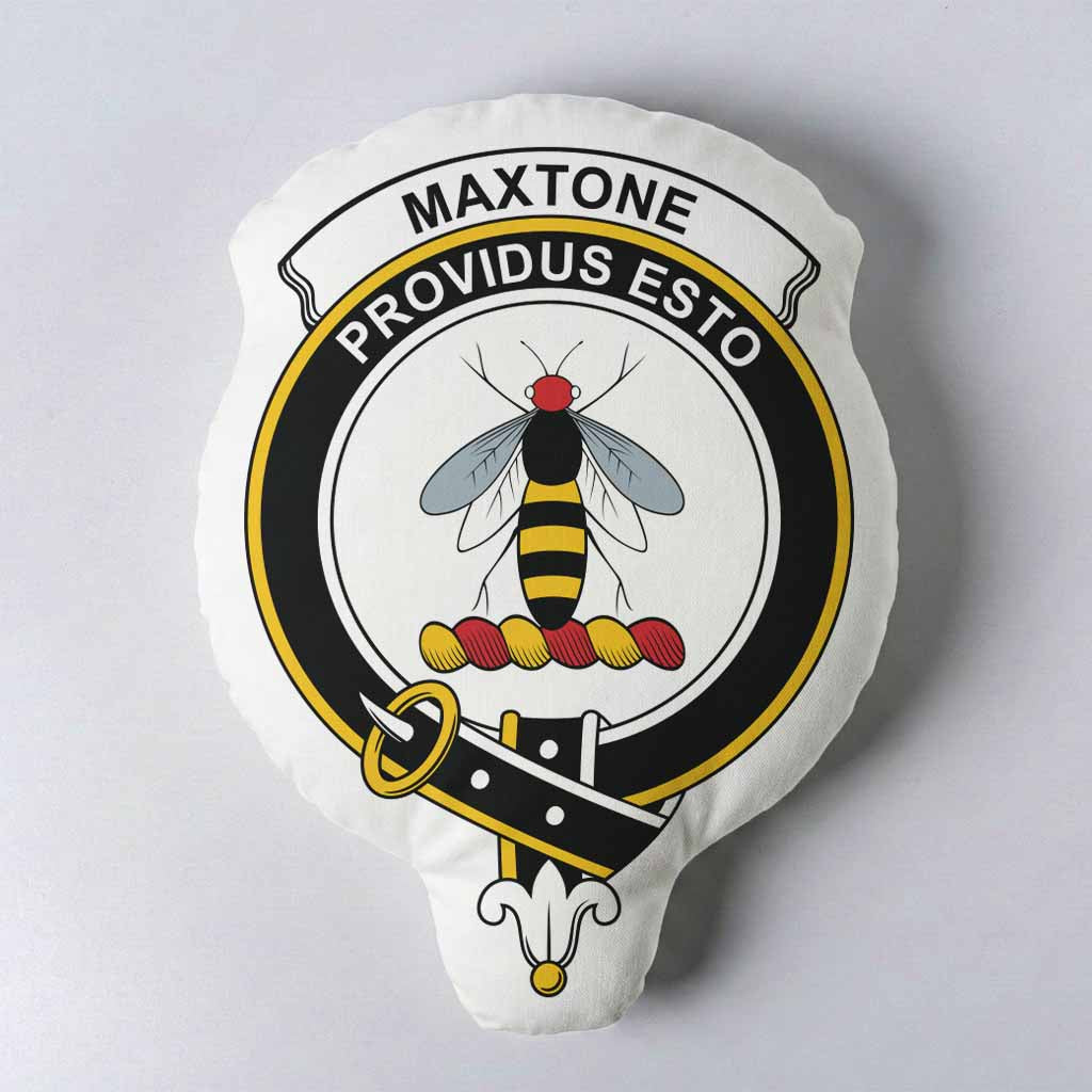 Maxtone Clan Crest Shaped Throw Pillow, Scottish Clan Badge Decorative Pillow