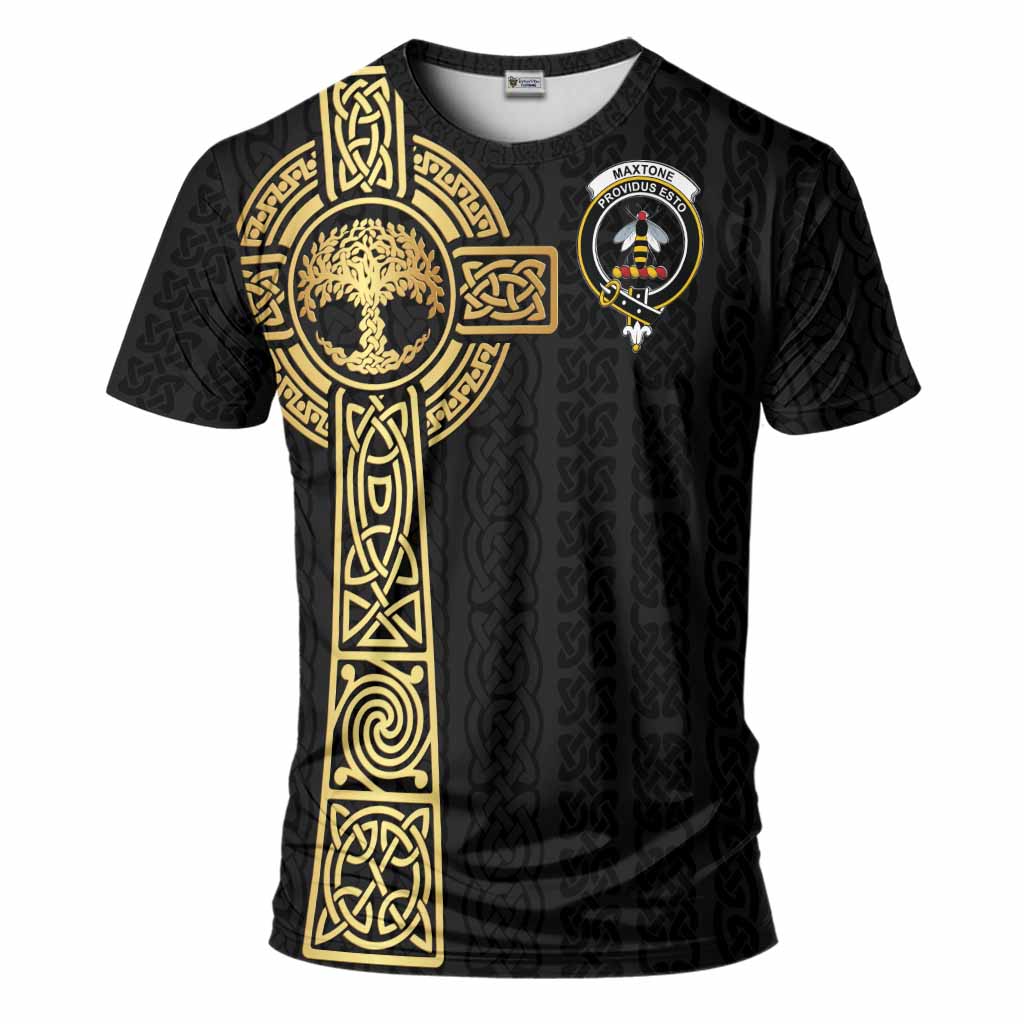 Maxtone Clan Crest T-Shirt with Celtic Tree of Life Inspired