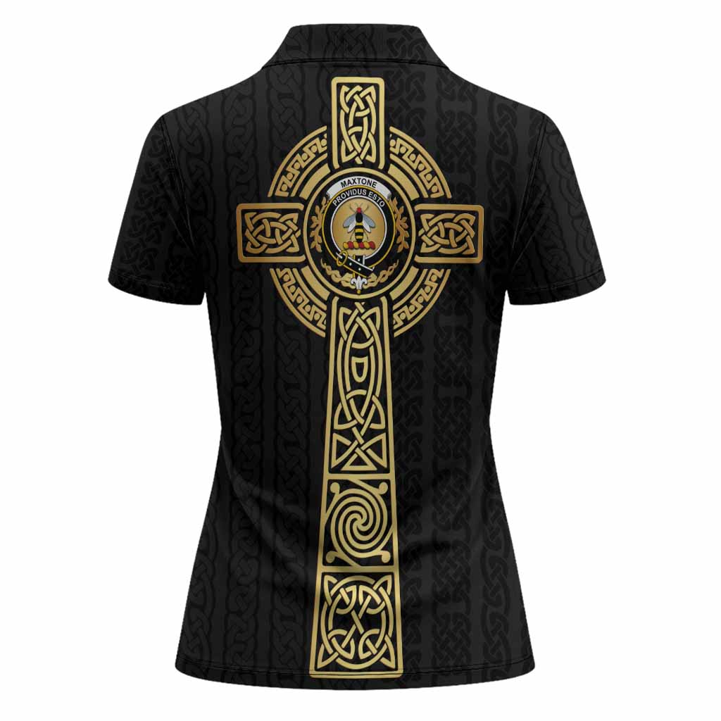 Maxtone Clan Crest Women Polo Shirt with Celtic Tree of Life Inspired
