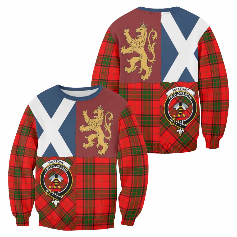Maxtone Crest Tartan Sweatshirt with Lion Rampant Saltire Style