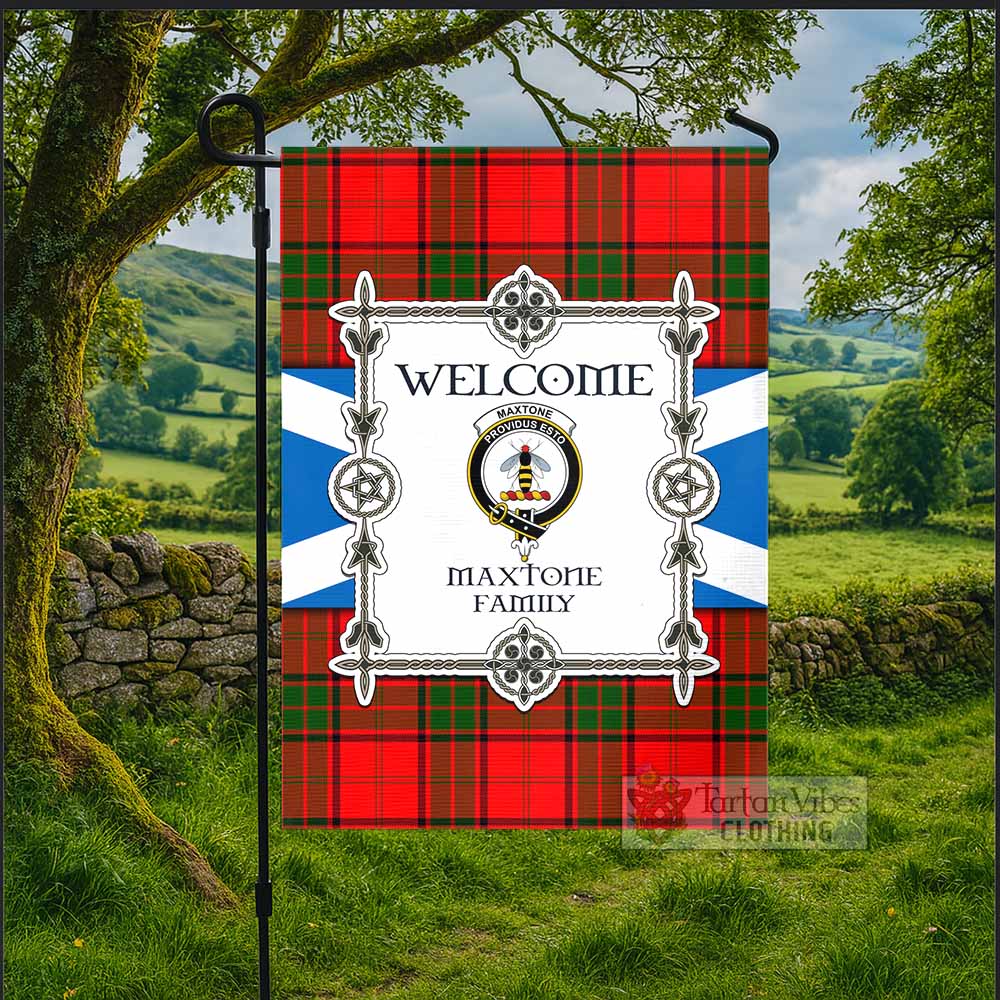 Maxtone Family Crest Tartan Welcome Garden Flag Saltire Harmony Style - Tartan Vibes Clothing