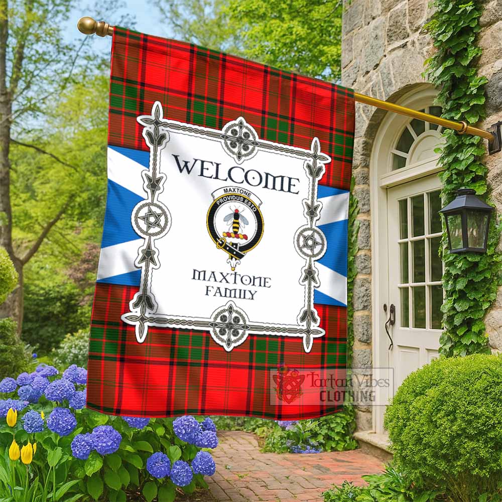 Maxtone Family Crest Tartan Welcome Garden Flag Saltire Harmony Style - Tartan Vibes Clothing