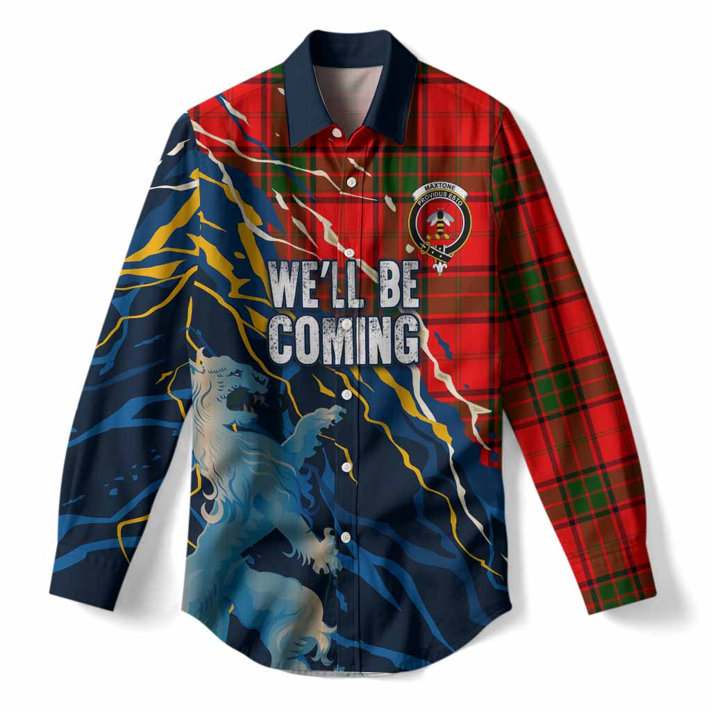 Maxtone Scotland Tartan Women Casual Shirt WC2026 Football - We'll Be Coming
