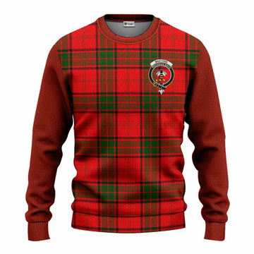 Maxtone Tartan Accent Knitted Sweater with Family Crest
