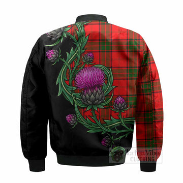 Maxtone Tartan Bomber Jacket Resilient Scottish Thistle - Tartan Vibes Clothing