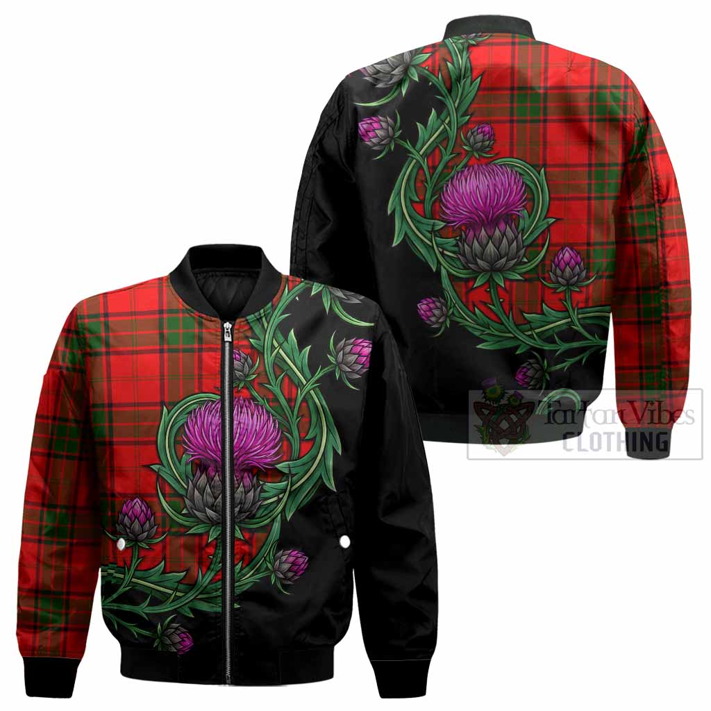 Maxtone Tartan Bomber Jacket Resilient Scottish Thistle - Tartan Vibes Clothing