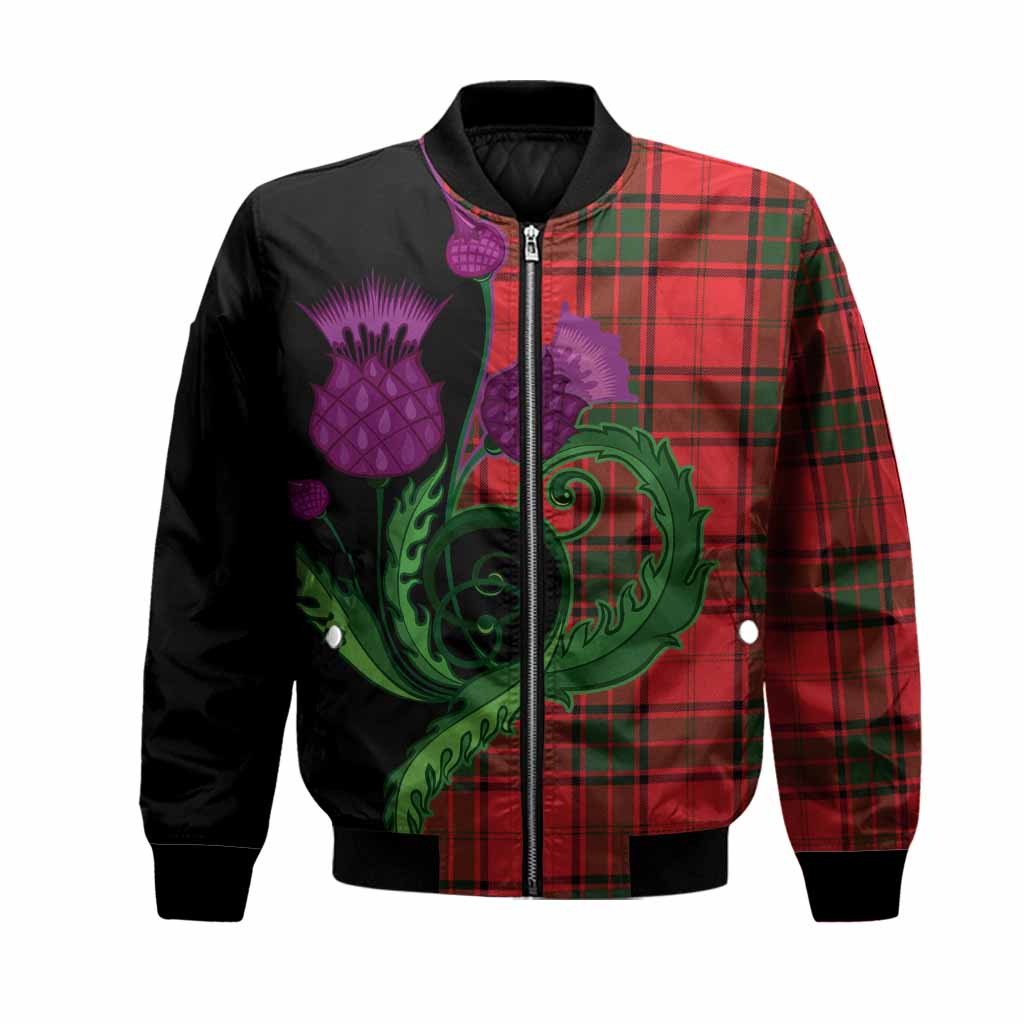 Maxtone Tartan Bomber Jacket Traditional Scottish Thistle