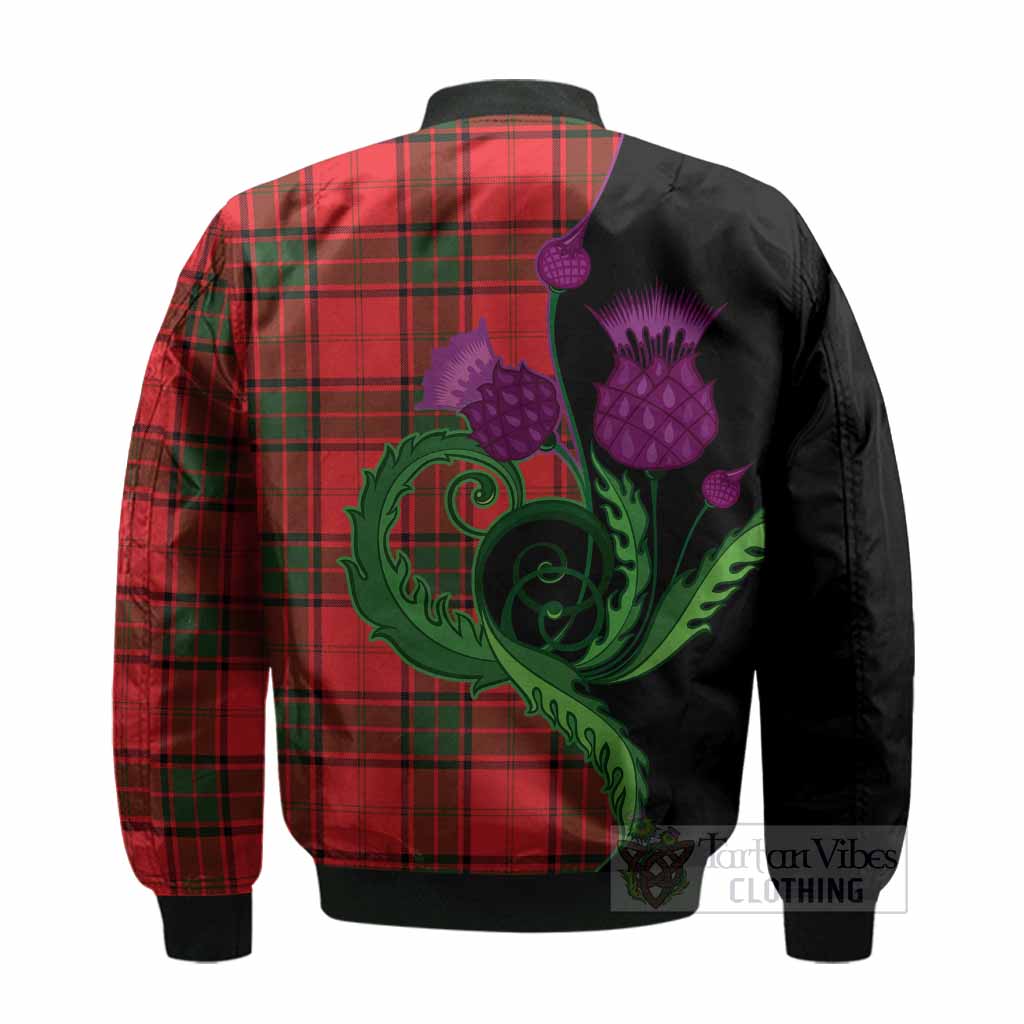Maxtone Tartan Bomber Jacket Traditional Scottish Thistle