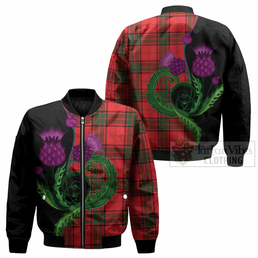 Maxtone Tartan Bomber Jacket Traditional Scottish Thistle