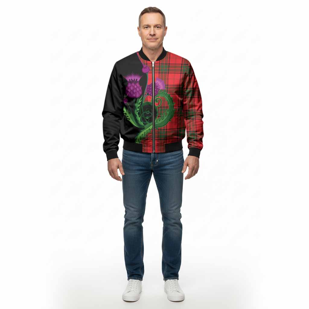 Maxtone Tartan Bomber Jacket Traditional Scottish Thistle