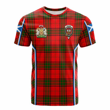 Maxtone Tartan Crest Cotton T-shirt Scotland Coat of Arm Flag Style