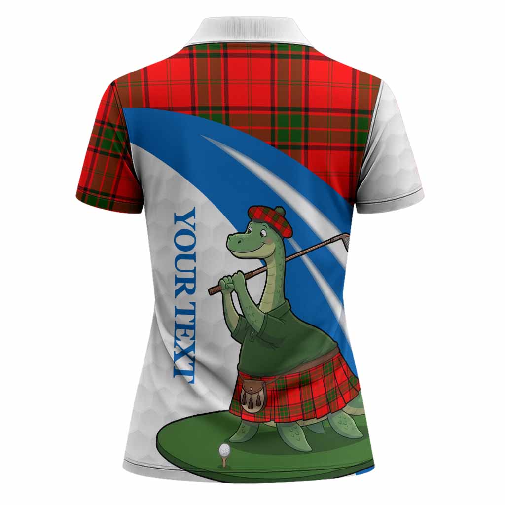 Maxtone Tartan Crest Golf Nessie Women Polo Shirt Loch Ness Monster Sporty Style