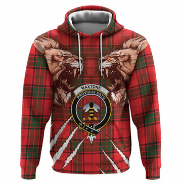 Maxtone Tartan Crest Hoodie Ferocious Lion Style