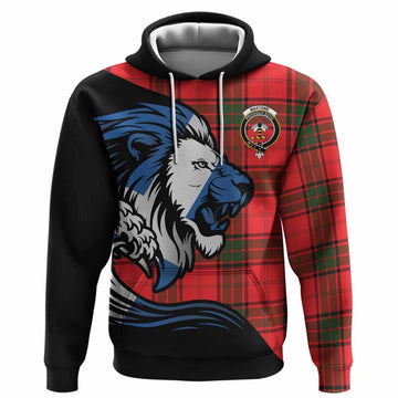 Maxtone Tartan Crest Hoodie Scottish Golden Lions Wave Flow