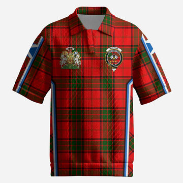 Maxtone Tartan Crest Men’s Polo Sweater Top Scotland Coat of Arm Flag Style