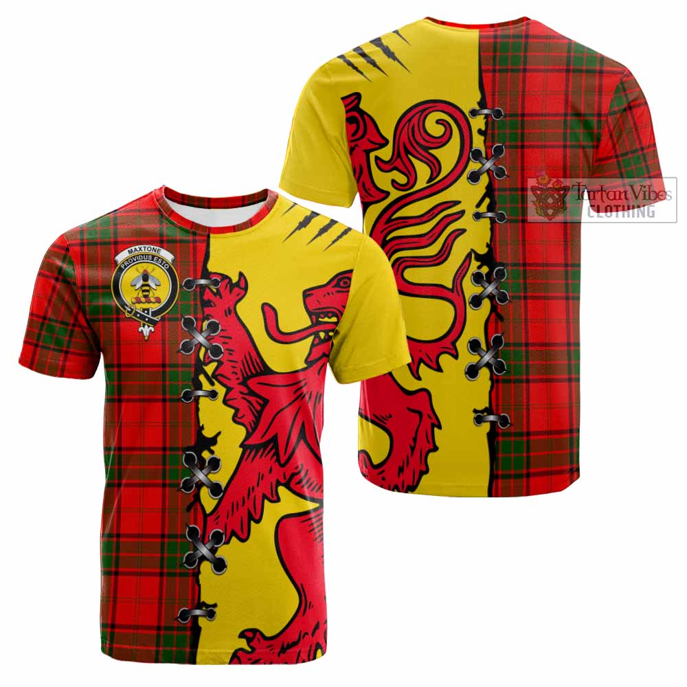 Maxtone Tartan Family Crest Cotton T-shirt Lion Rampant Honor - Tartan Vibes Clothing